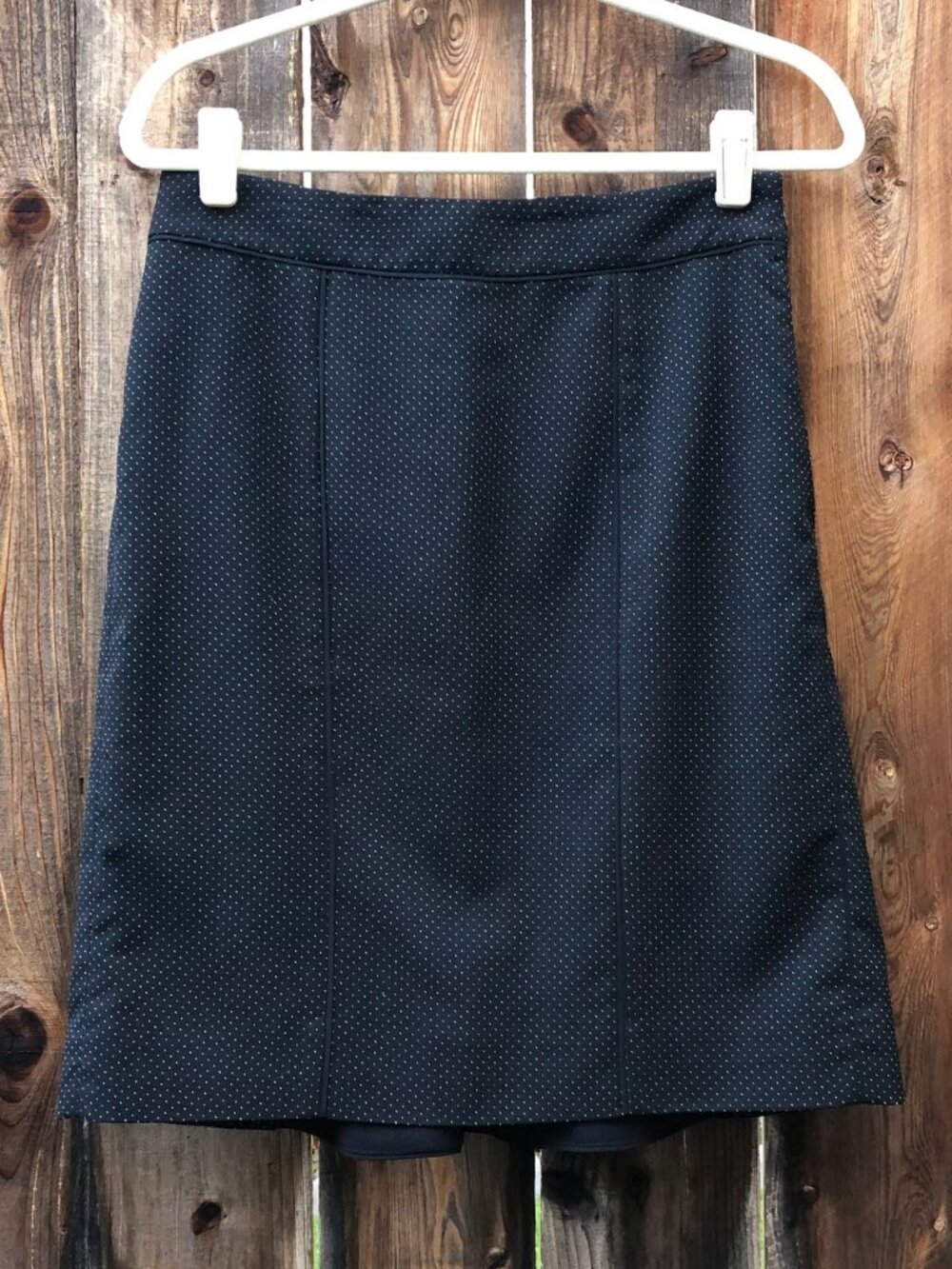 WHBM Black and White Pin Dot Pencil Skirt 8